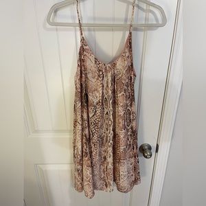 Pink snake skin mini dress